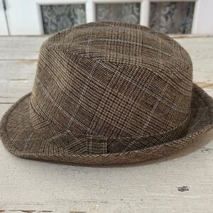 Vintage Jaxon Wool Blend Plaid Newsboy Ivy Cap Brown Tan Men’s XLarge